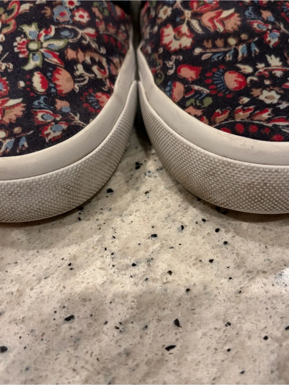 Tory Burch Black Floral Slip-On Sneakers with Multicolor Print W8